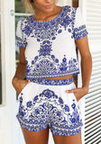 Porcelain Print Shorts Co-Ord Set