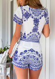 Porcelain Print Shorts Co-Ord Set