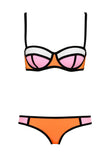 Orange Contrast Bikini Set