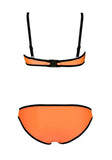 Orange Contrast Bikini Set