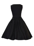 Black Vintage Sleeveless Midi Dress