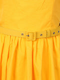 Yellow Vintage Sleeveless Midi Dress