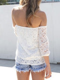 White Lace Off Shoulder Blouse