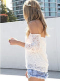 White Lace Off Shoulder Blouse