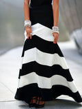 Black Stripe Sleeveless Maxi Dress